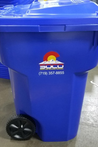 plastic trash bin labeling